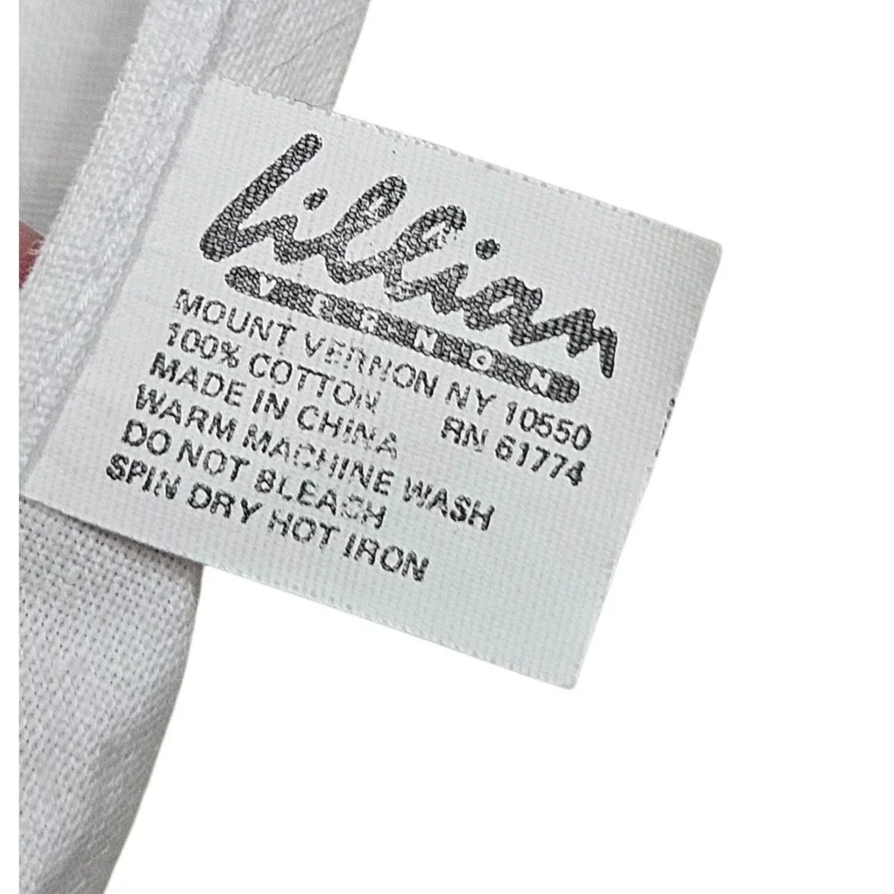 Lillian Vernon‎ Vintage Embroidered Tree Butterflies Scalloped Edge Dish Towel